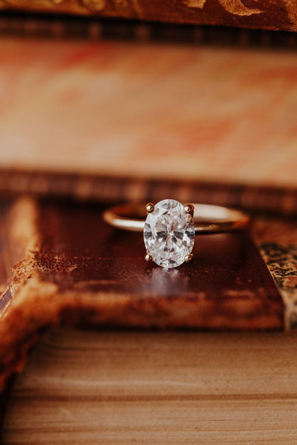 Marquise Shaped Three Stone Lab Grown Diamond Engagement Ring
