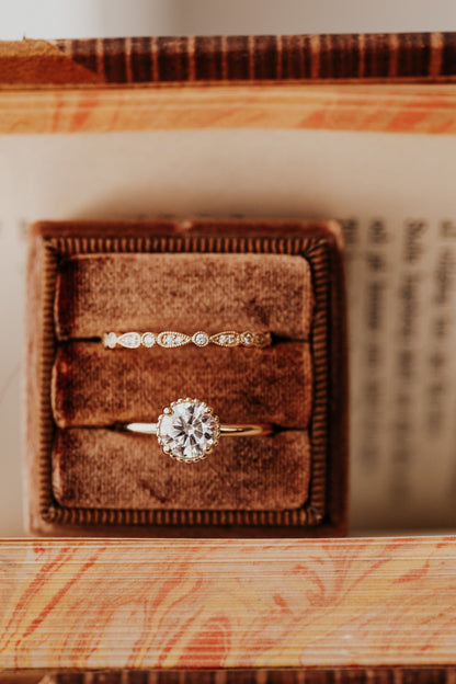 Marquise Shaped Three Stone Lab Grown Diamond Engagement Ring