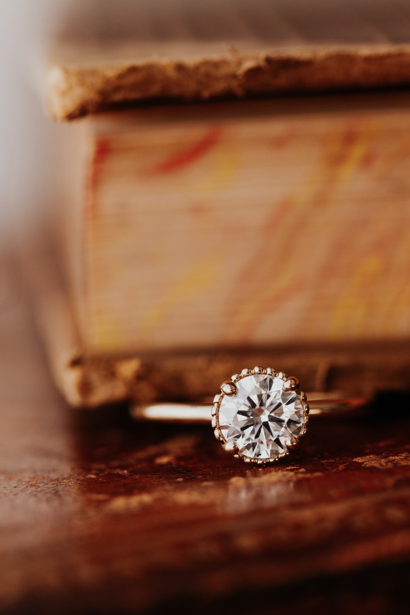 Marquise Shaped Three Stone Lab Grown Diamond Engagement Ring