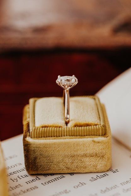 Marquise Shaped Three Stone Lab Grown Diamond Engagement Ring