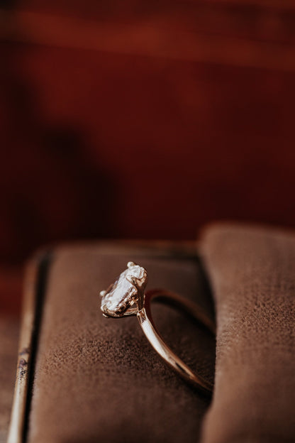 Marquise Shaped Three Stone Lab Grown Diamond Engagement Ring