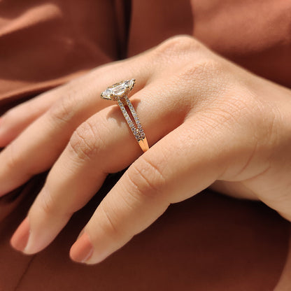 Dutch Marquise Split Shank Engagement Ring