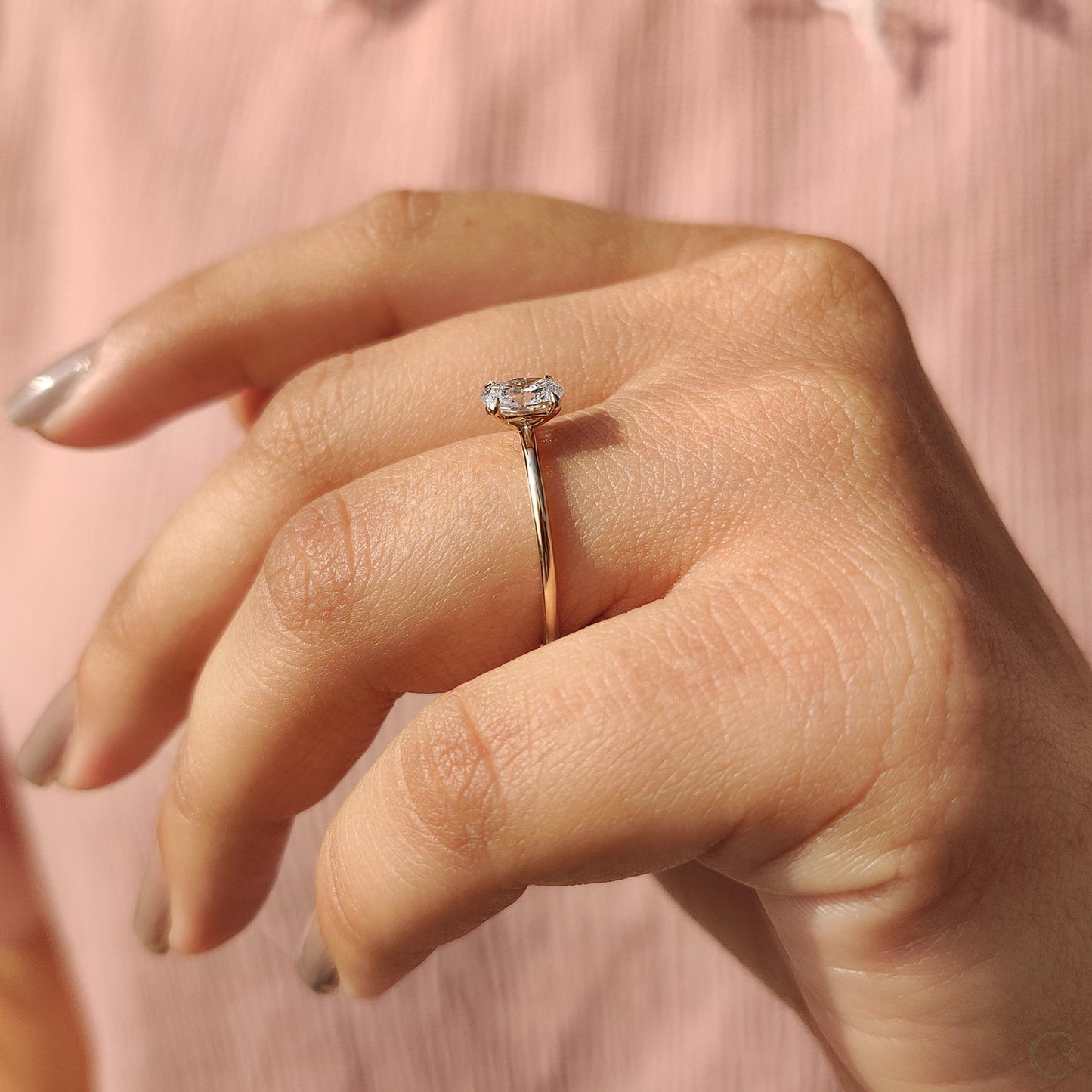 Oval Cut Diamond Ring In Solitaire Style