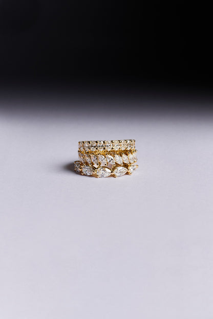 0.25 TCW Round Shaped Half Eternity Lab Grown Diamond Wedding Band