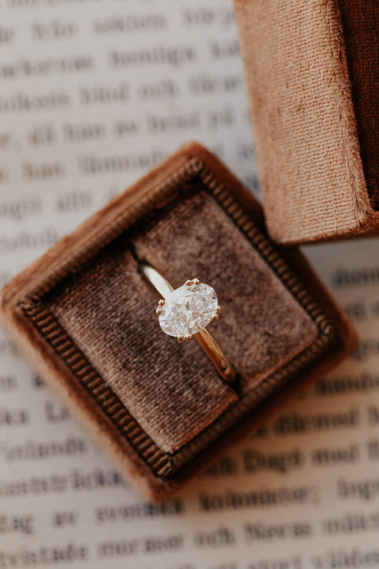 Marquise Shaped Three Stone Lab Grown Diamond Engagement Ring