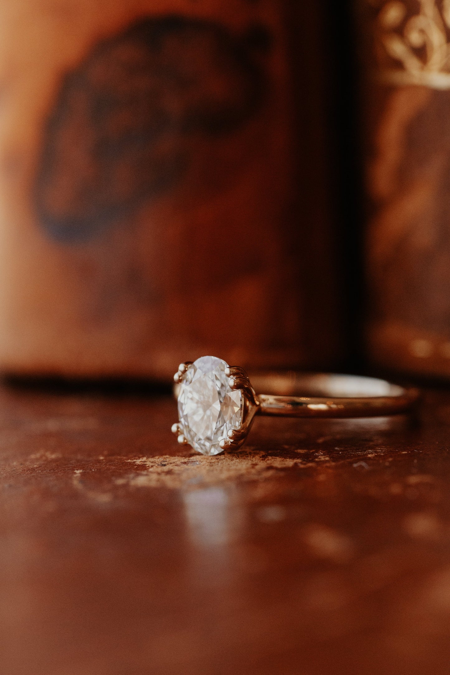 Marquise Shaped Three Stone Lab Grown Diamond Engagement Ring
