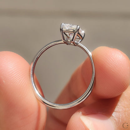 Radiant Cut Solitaire Ring In White Gold