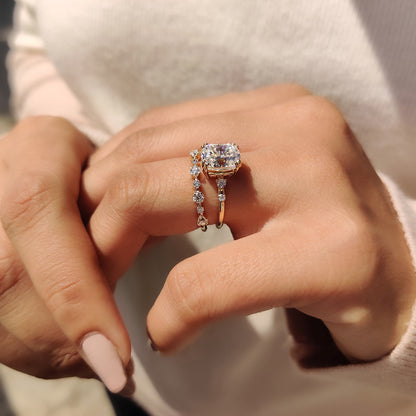 Elongated Cushion Cut Engagement Ring In Yellow Gold