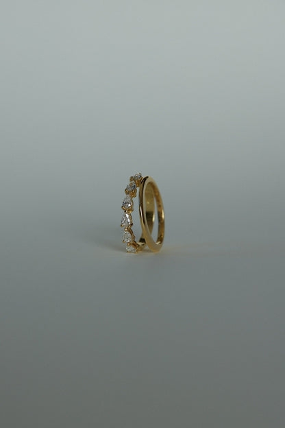 0.25 TCW Round Shaped Half Eternity Lab Grown Diamond Wedding Band