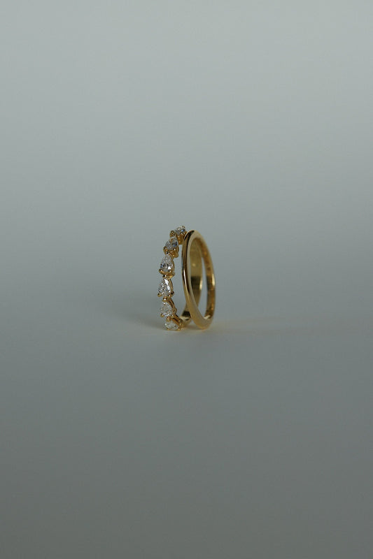 0.25 TCW Round Shaped Half Eternity Lab Grown Diamond Wedding Band