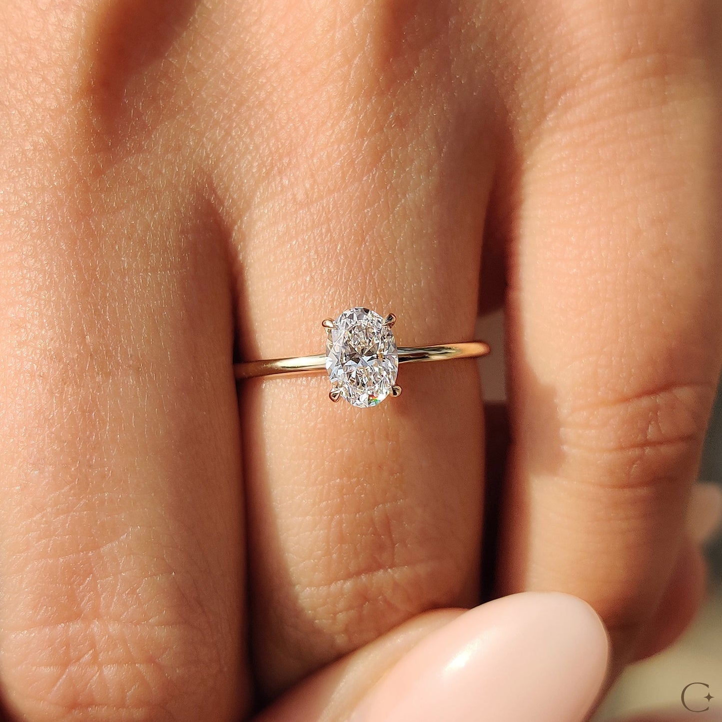 Oval Cut Diamond Ring In Solitaire Style