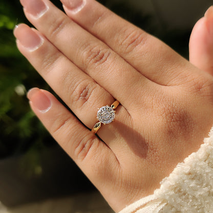 Portuguese Cut Diamond Ring With Tulip Setting