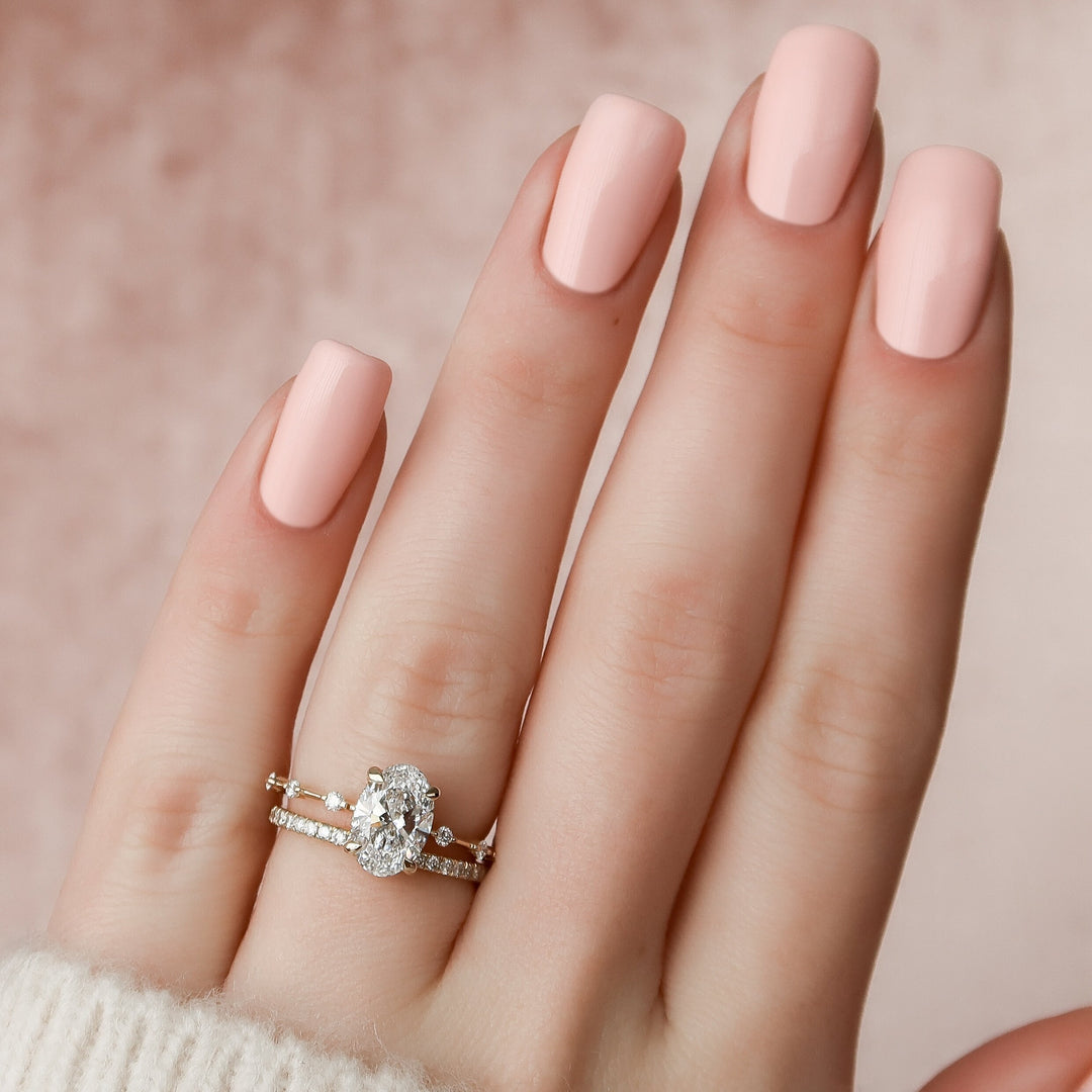 Marquise Cut Cluster Styled Lab Grown Bridal Ring Set