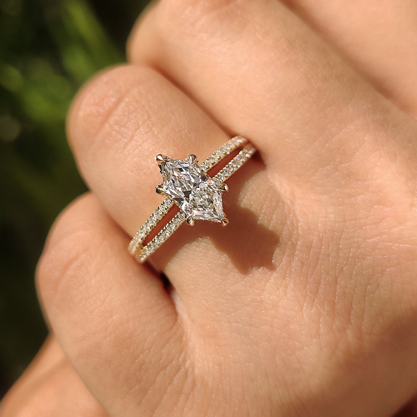Dutch Marquise Split Shank Engagement Ring