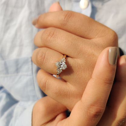 Oval Cut Engagement Ring In Cluster Setting