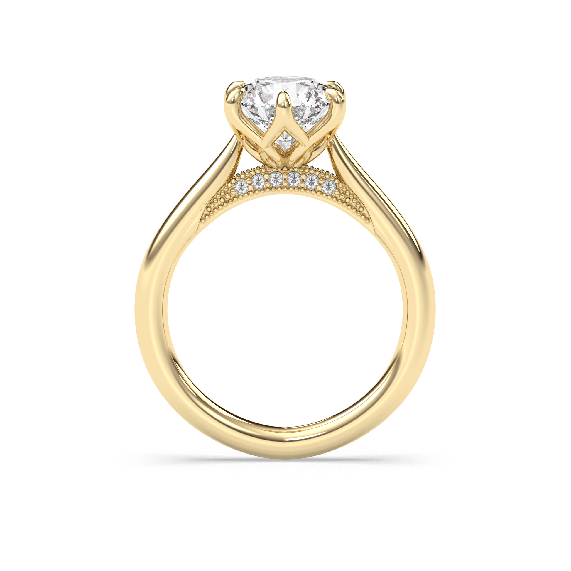 Marquise Shaped Three Stone Lab Grown Diamond Engagement Ring