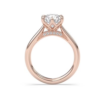 Marquise Shaped Three Stone Lab Grown Diamond Engagement Ring