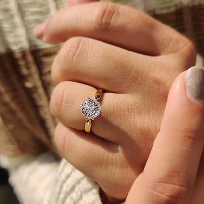 Portuguese Cut Diamond Ring With Tulip Setting