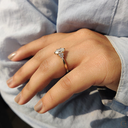 Oval Cut Engagement Ring In Cluster Setting