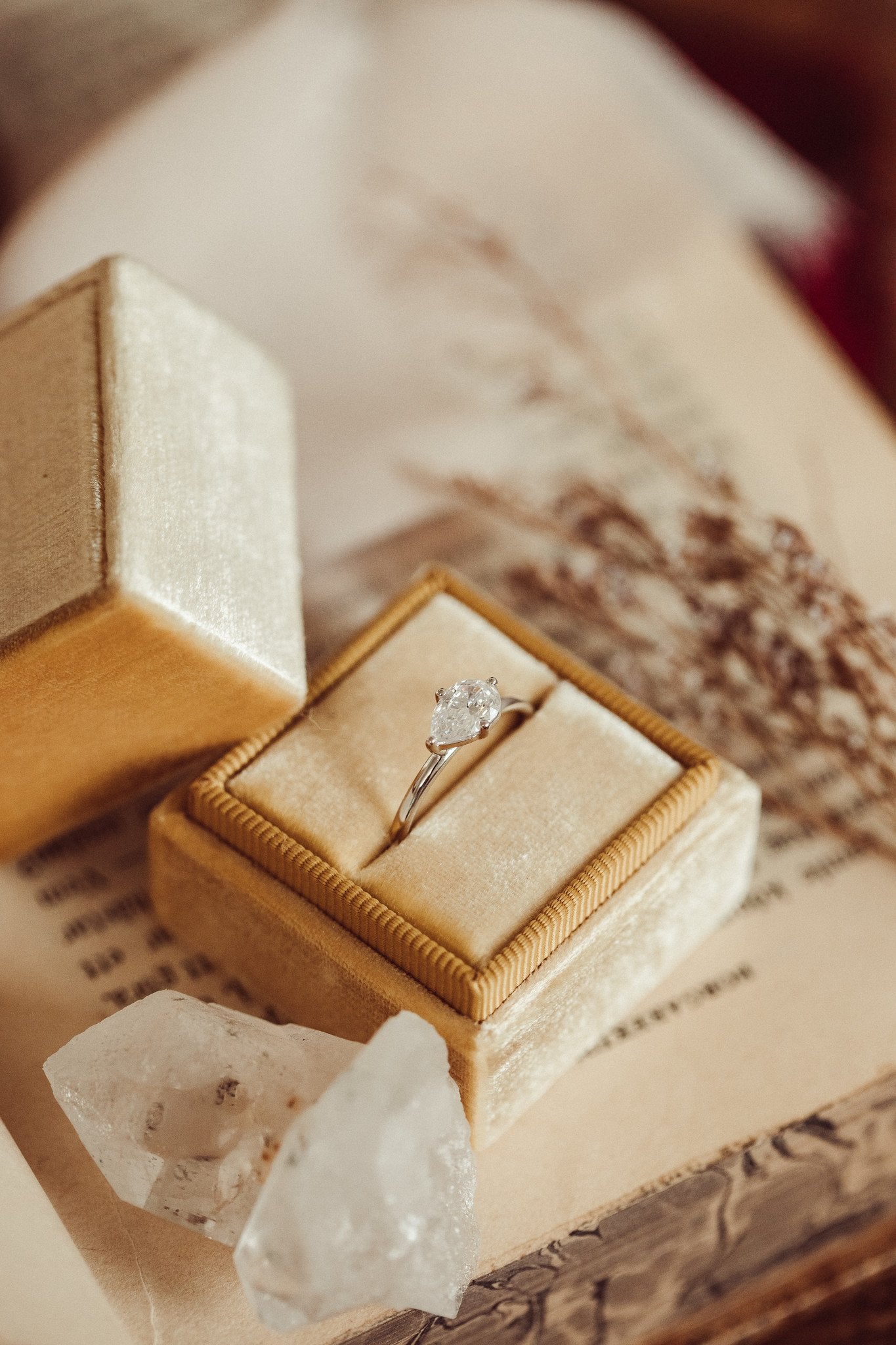 Marquise Shaped Three Stone Lab Grown Diamond Engagement Ring