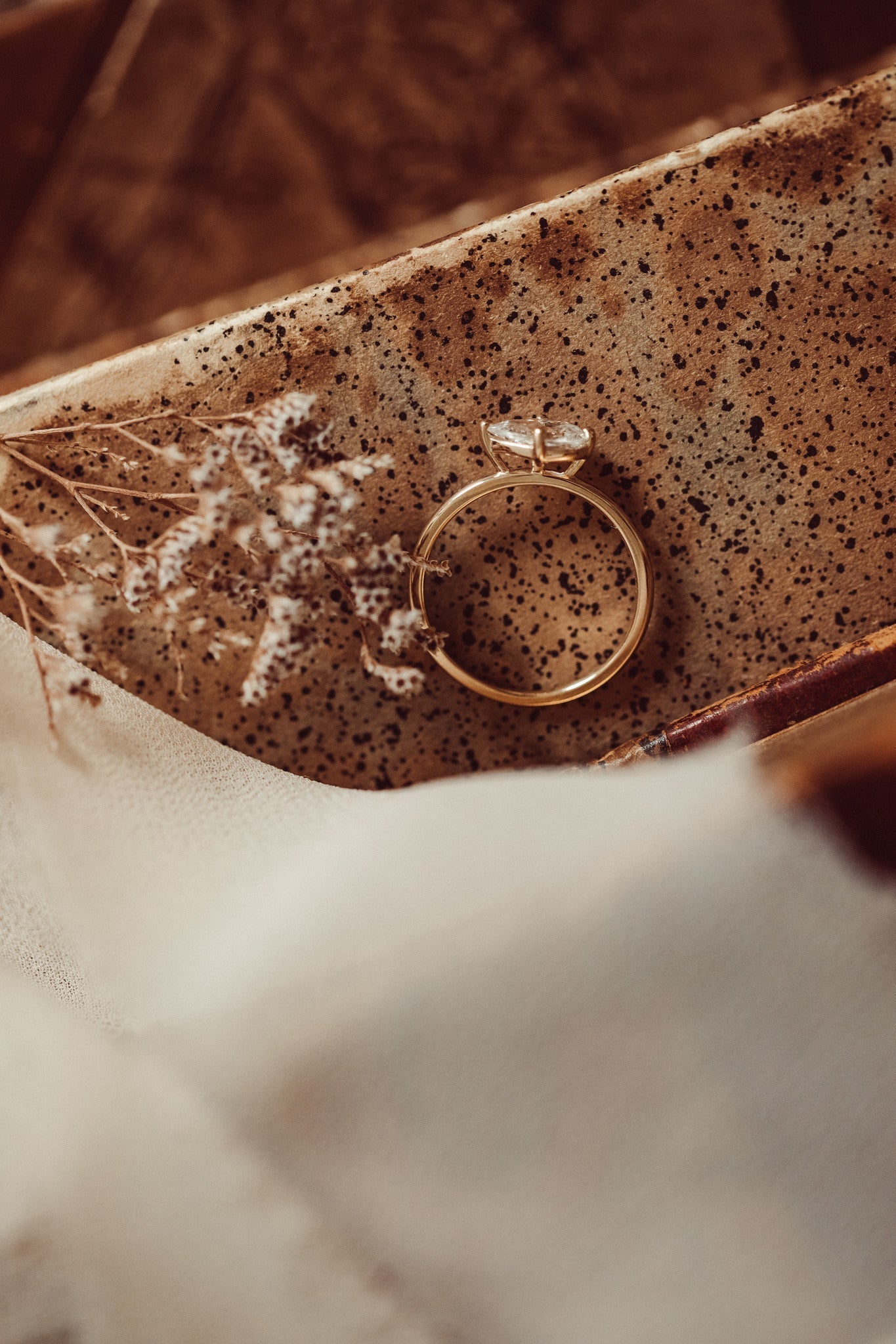 Marquise Shaped Three Stone Lab Grown Diamond Engagement Ring