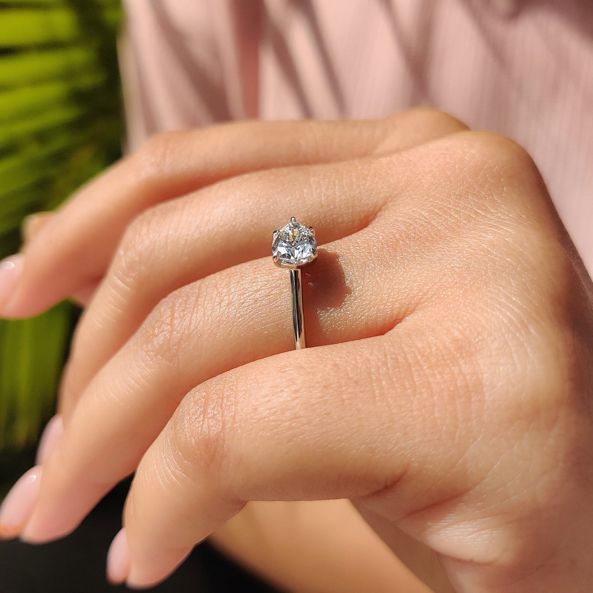 Pear Cut East To West Diamond Ring