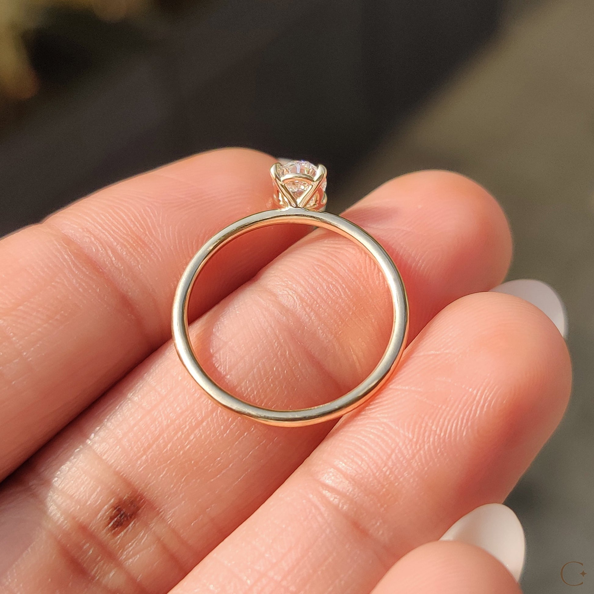 Oval Cut Diamond Ring In Solitaire Style