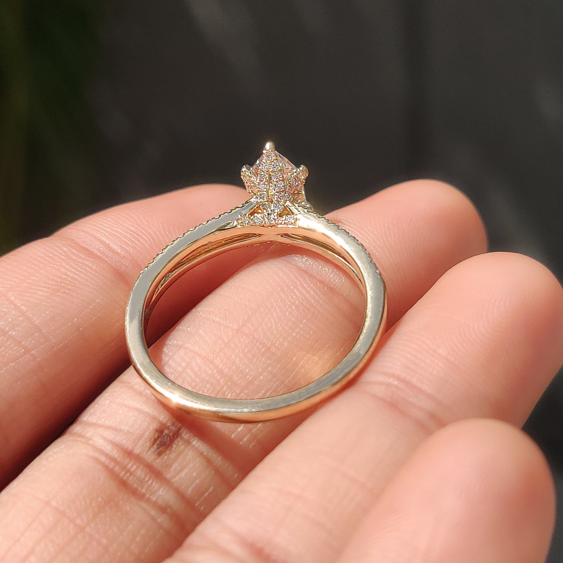 Dutch Marquise Split Shank Engagement Ring