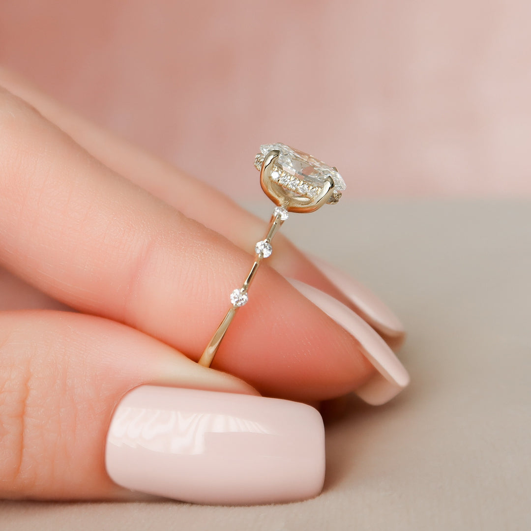 Marquise Cut Cluster Styled Lab Grown Bridal Ring Set