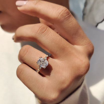 Elongated Cushion Cut Engagement Ring In Yellow Gold