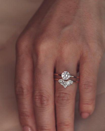 0.45 TCW Pear, Tapered Baguette & Marquise Shaped Multi Stone Moissanite Wedding Band