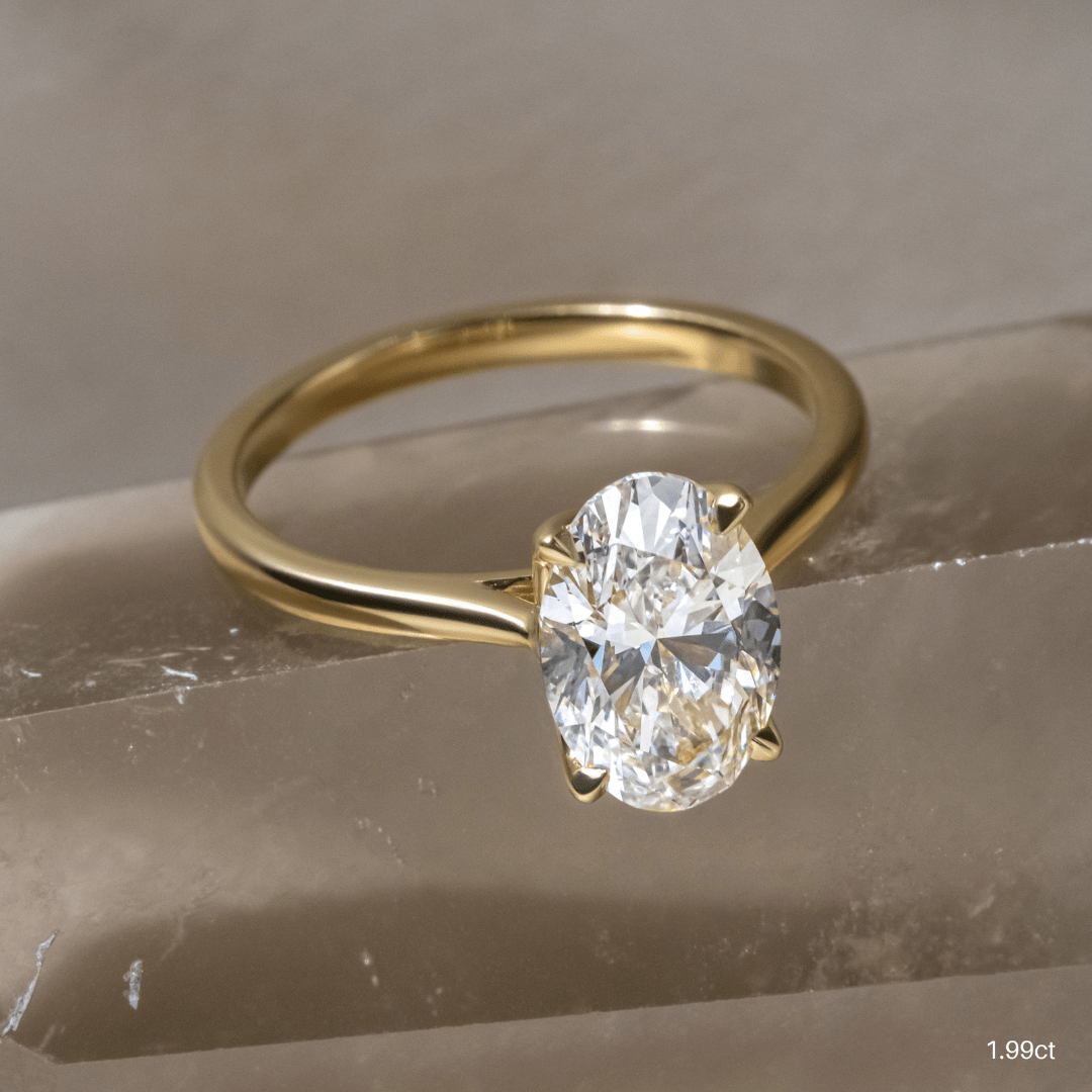 Marquise Shaped Three Stone Lab Grown Diamond Engagement Ring