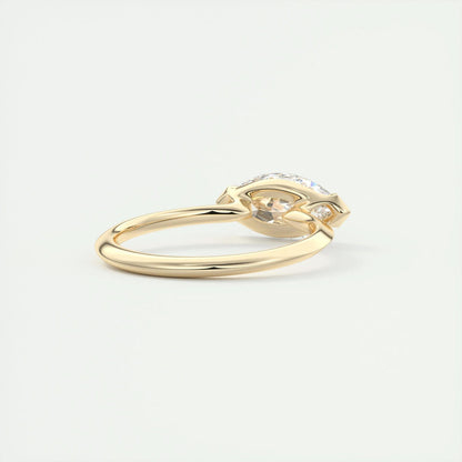 1.98 CT Marquise Moissanite East-West Engagement Ring (US Size 8.25 Ready To Ship)