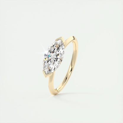 1.98 CT Marquise Moissanite East-West Engagement Ring (US Size 8.25 Ready To Ship)