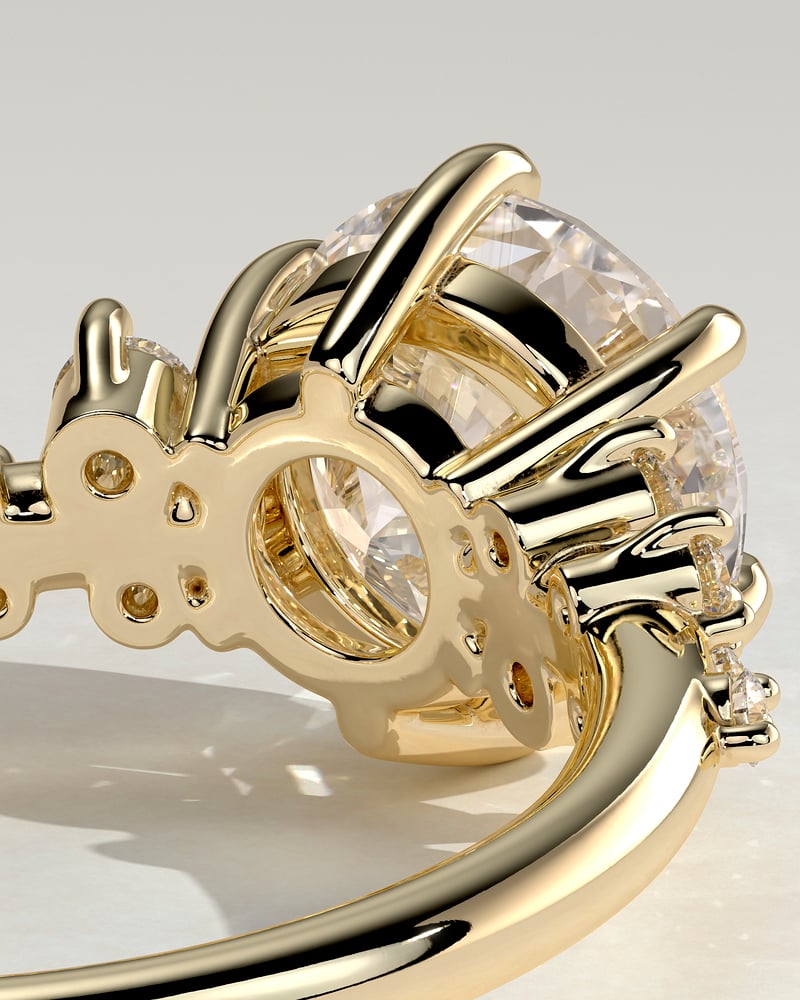 2.0 CT Round Cluster Moissanite Engagement Ring