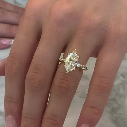 Custom Kelly 2.5 CT Marquise Pave Moissanite Engagement Ring