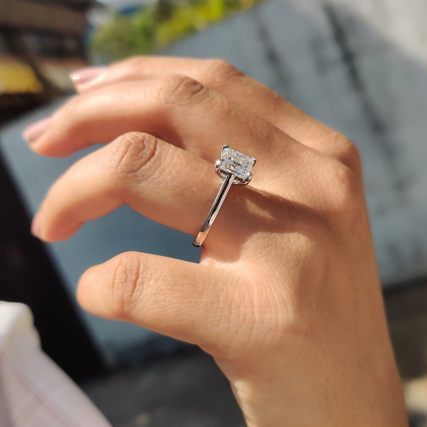Princess Cut Moissanite Solitaire Ring