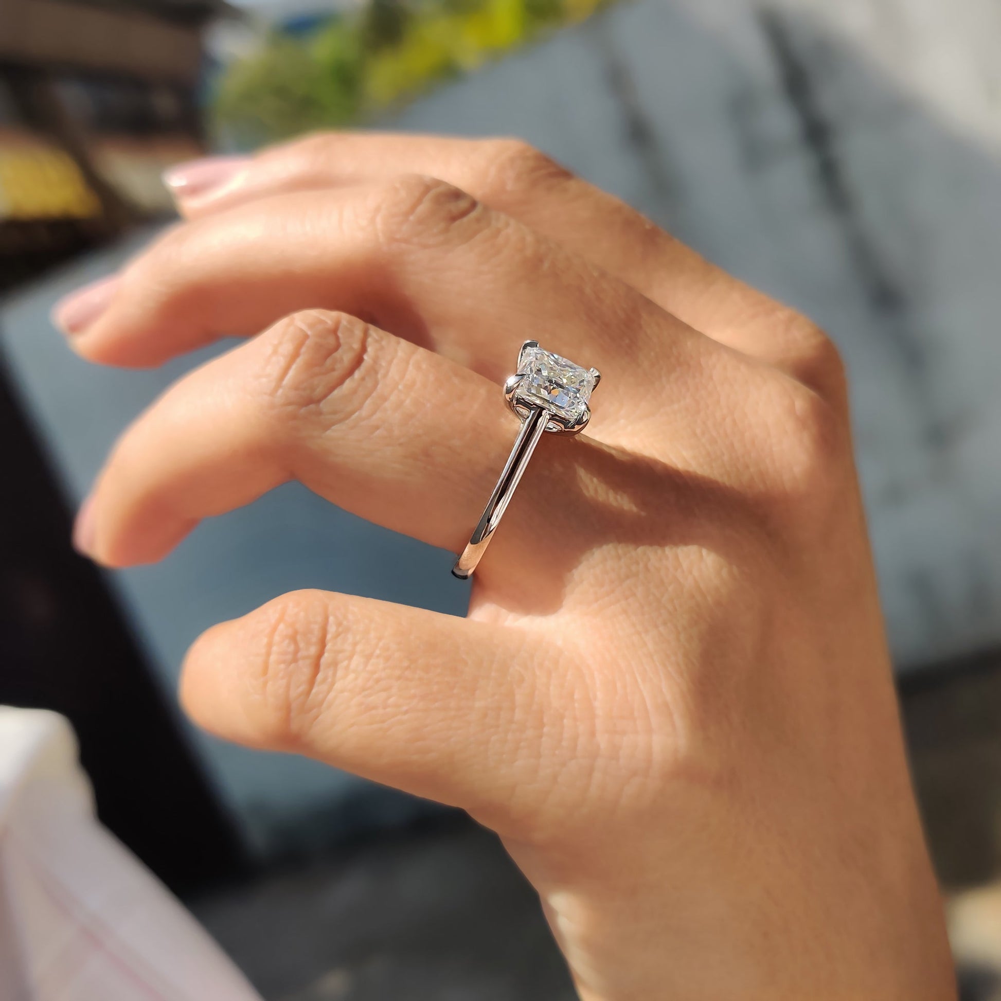 Princess Cut Moissanite Solitaire Ring