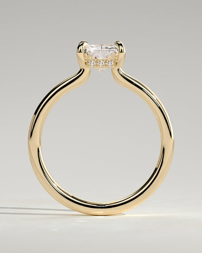 2.0 CT Radiant Hidden Halo Moissanite Engagement Ring