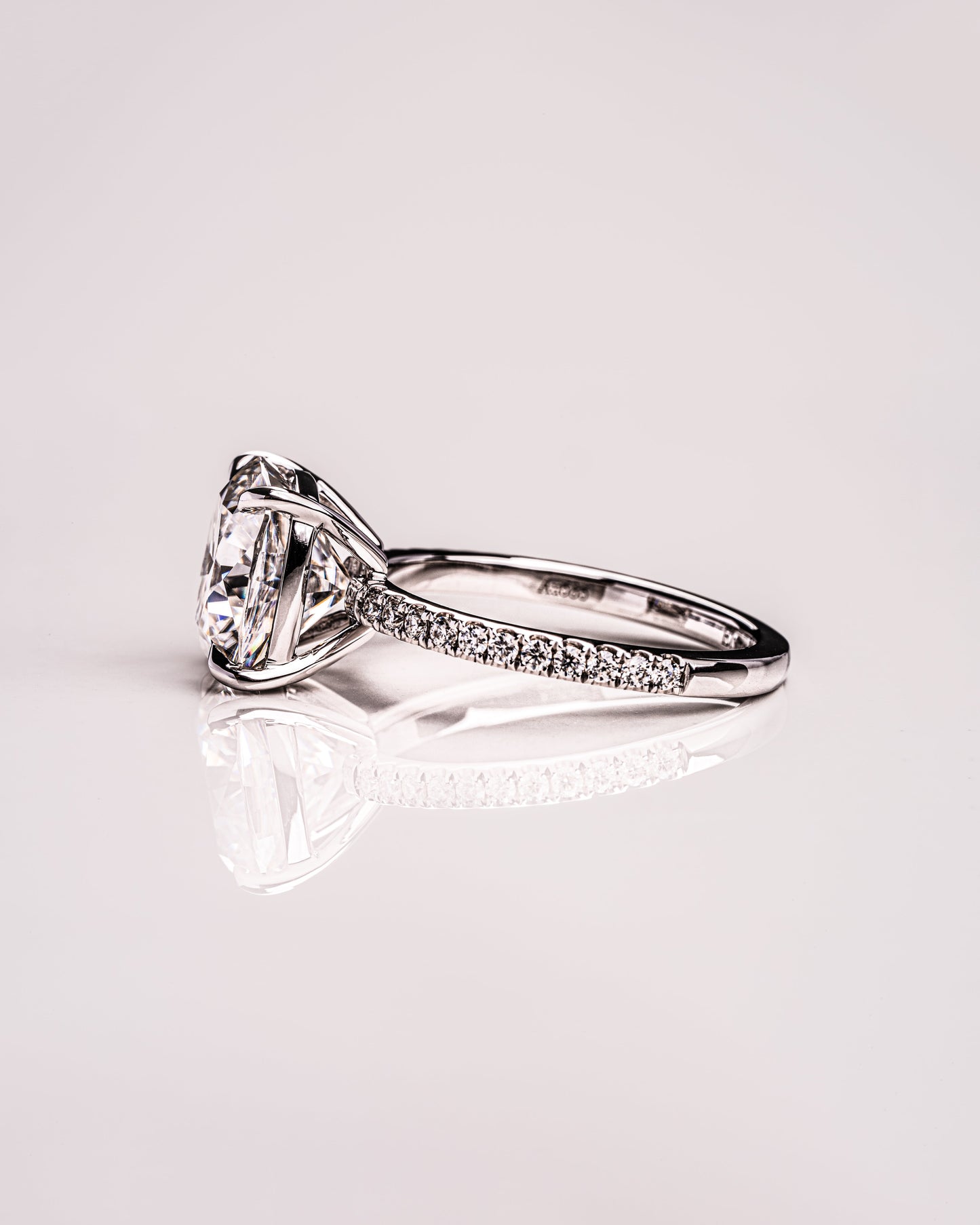 4.18 CT Cushion Cut Pave Setting Moissanite Engagement Ring