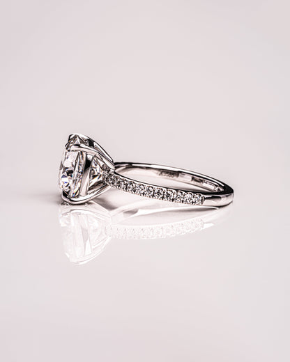 4.18 CT Cushion Cut Pave Setting Moissanite Engagement Ring