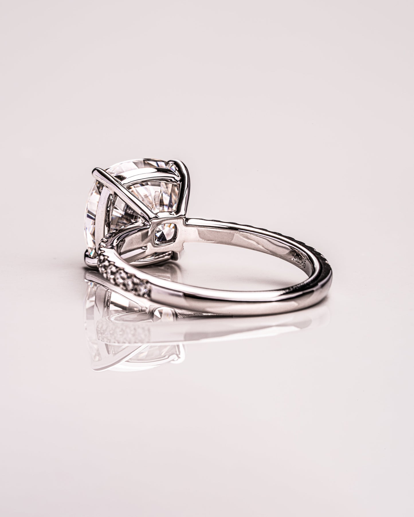 4.18 CT Cushion Cut Pave Setting Moissanite Engagement Ring