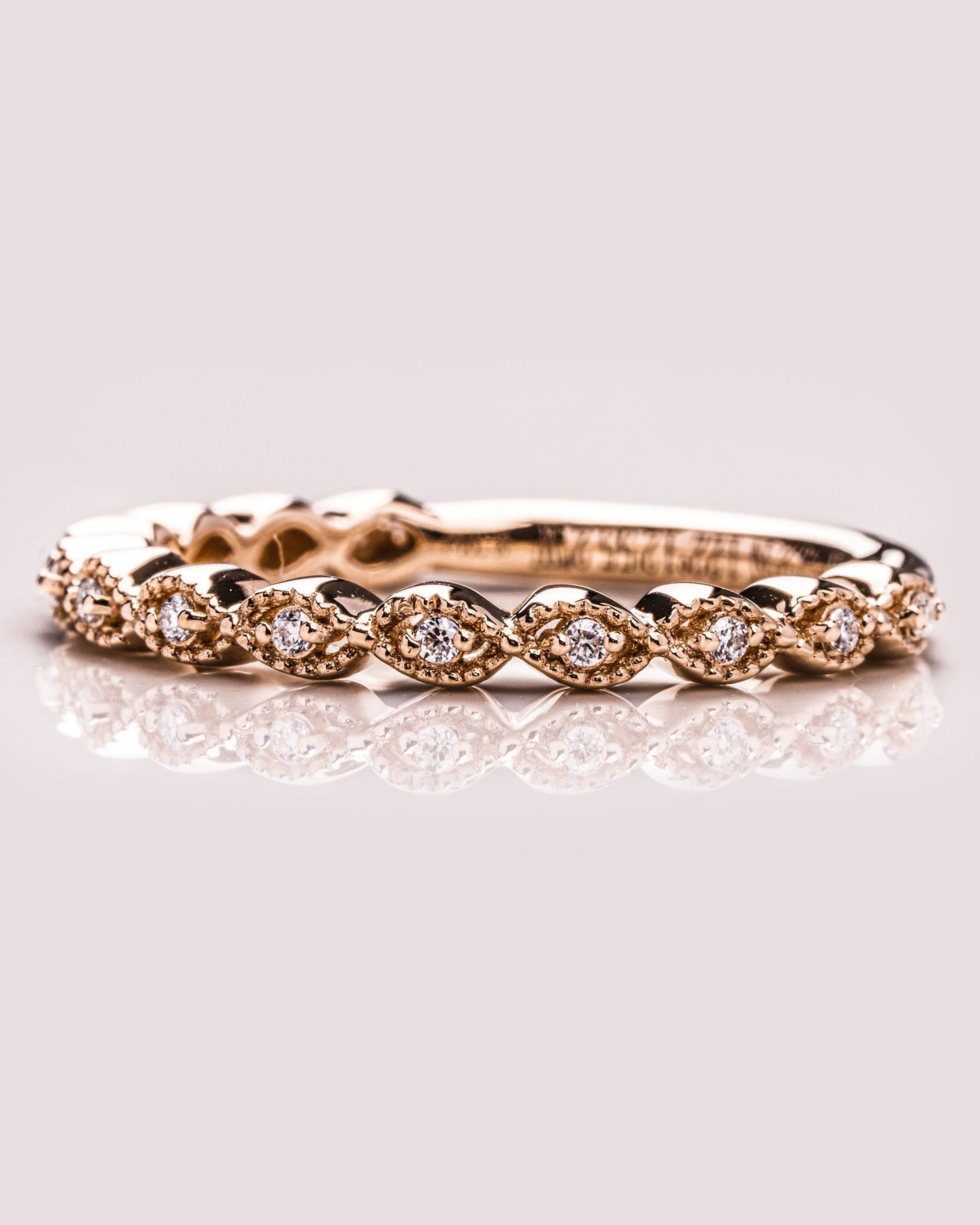 0.2 TCW Round Moissanite Half Eternity Wedding Band (US Size 5.75 Ready To Ship)