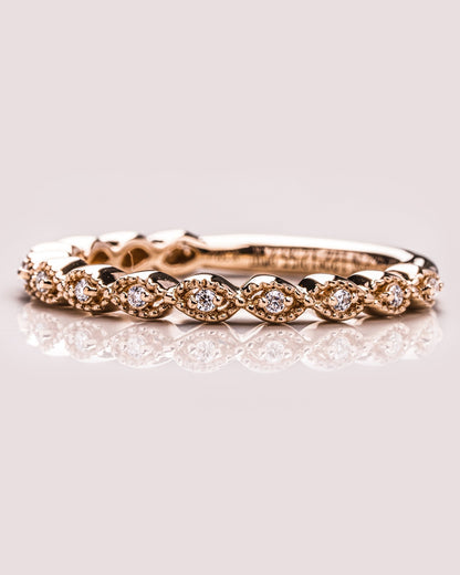 0.2 TCW Round Moissanite Half Eternity Wedding Band (US Size 5.75 Ready To Ship)