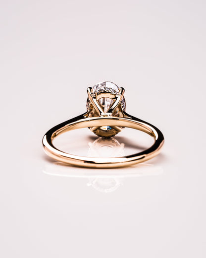 2.72 CT Oval Cut Hidden Halo Setting Moissanite Engagement Ring