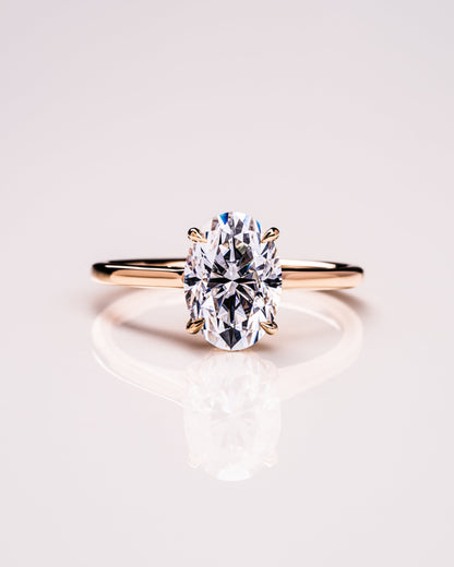 2.72 CT Oval Cut Hidden Halo Setting Moissanite Engagement Ring