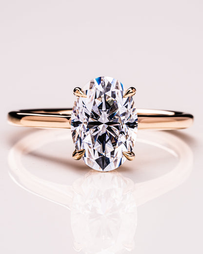 2.72 CT Oval Cut Hidden Halo Setting Moissanite Engagement Ring