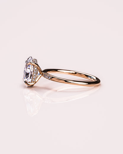 2.72 CT Oval Cut Hidden Halo Setting Moissanite Engagement Ring