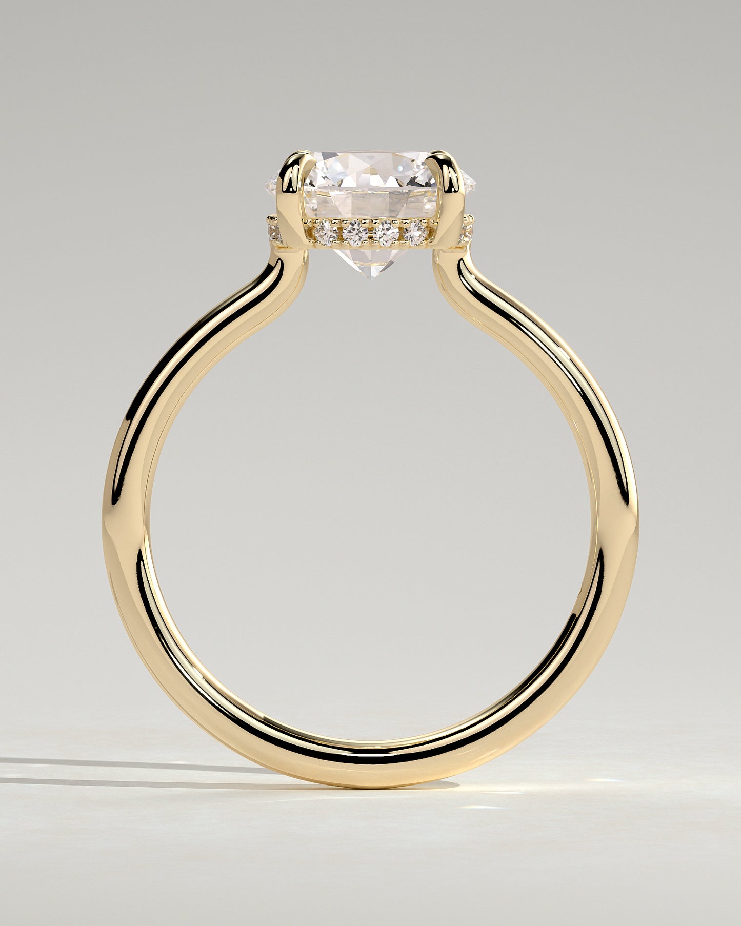 2.0 CT Round Hidden Halo Moissanite Engagement Ring