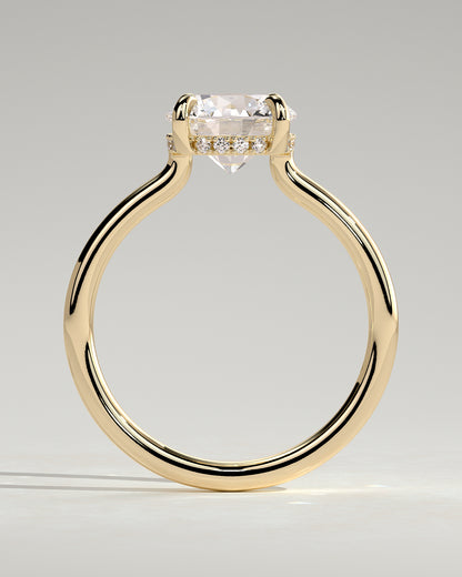 2.0 CT Round Hidden Halo Moissanite Engagement Ring